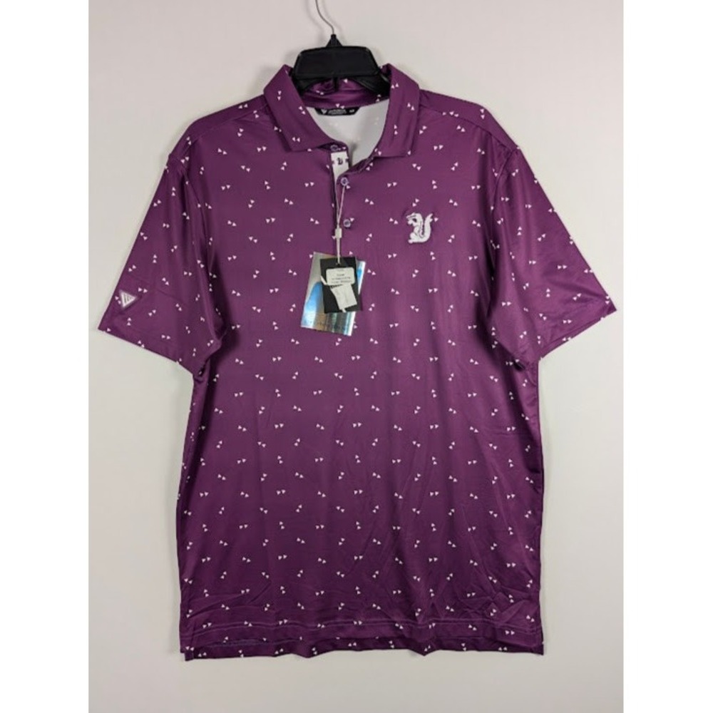 Levelwear Polo Shirt Mens M Purple The Everglades Club Palm Beach Golf